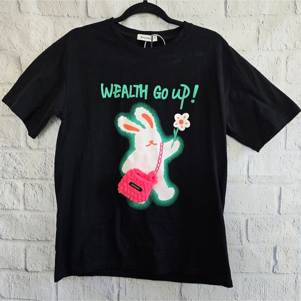 NWT MacyMccoy Year Of The Rabbit Good Luck Easter Tee With Change Purse Large